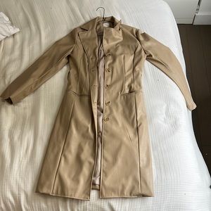 Faux leather trench coat